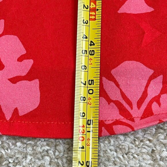 Spartina 449 Blakelynn Midi Dress Drawstring Cotton Knit Red Floral Large Resort - Picture 14 of 16